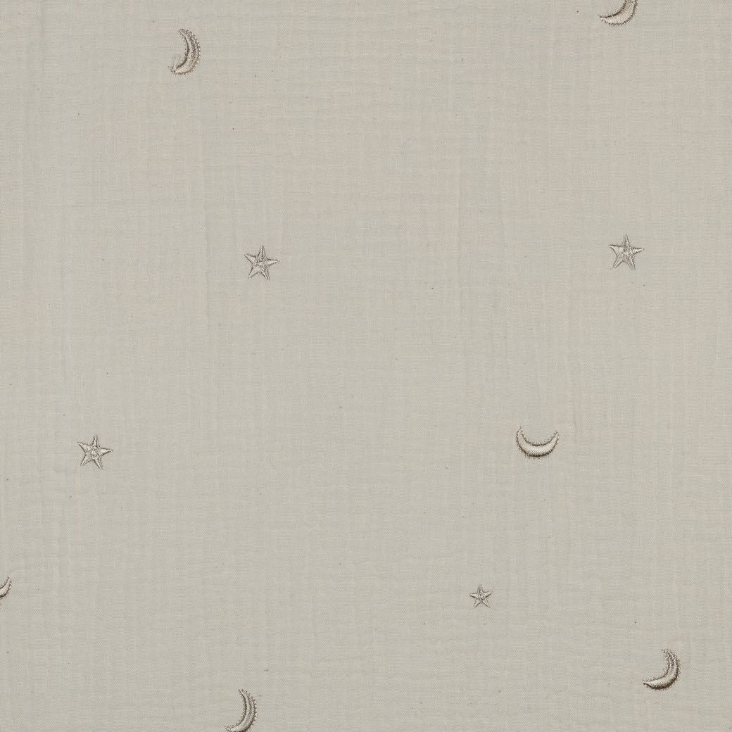 Mond & Sterne – Kuschelige Musselin-Decke in Natur