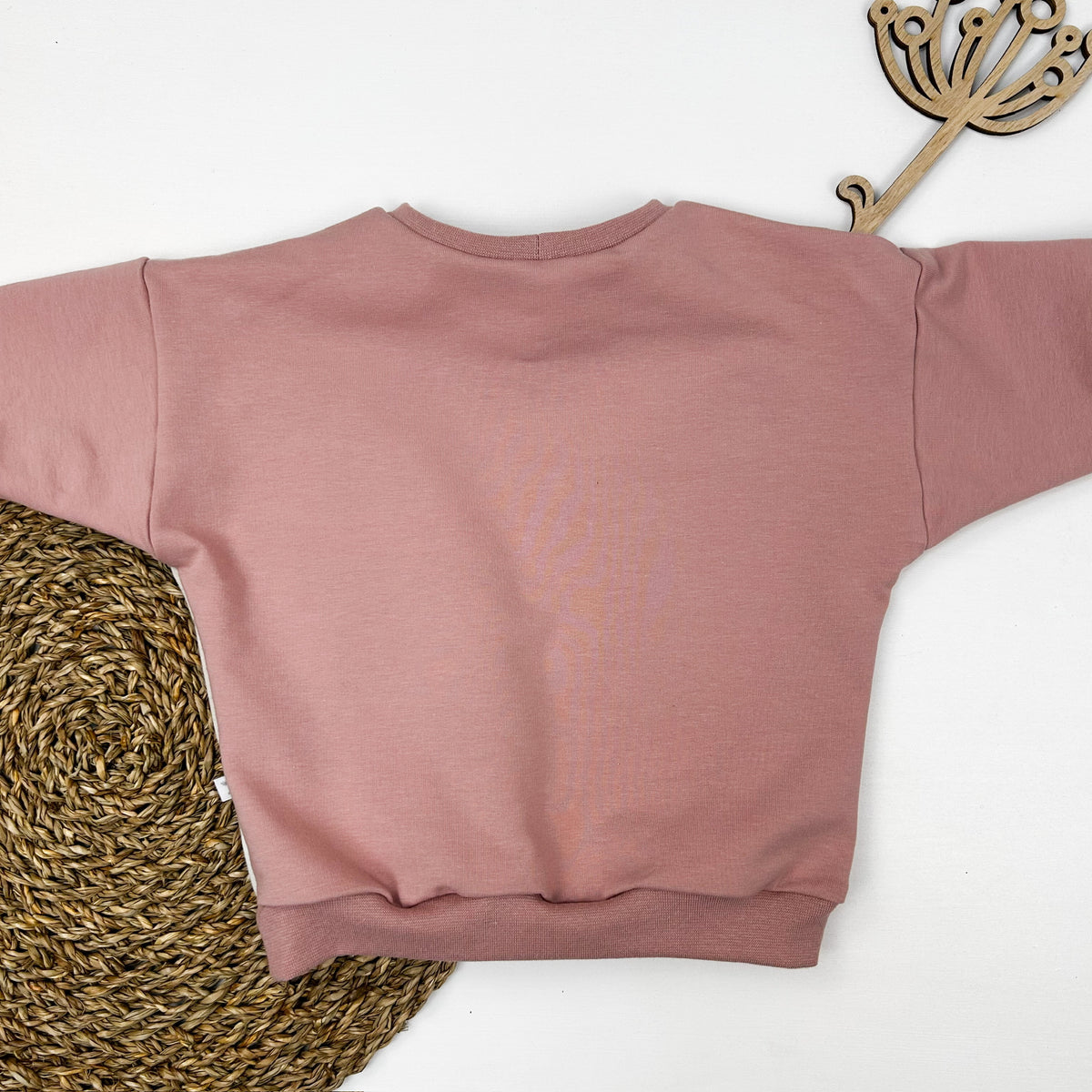 Kinder Oversize-Pullover aus Bio-Baumwolle mit Einhornprint – Rosa