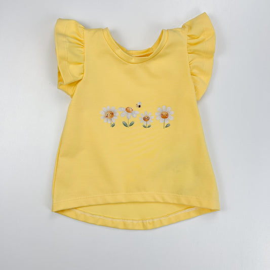 Sonnenschein – Rüschen-Shirt in zartem Gelb