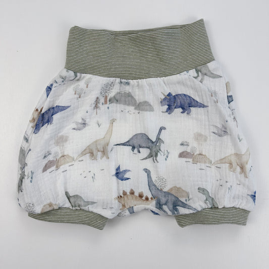 Dino-Abenteuer – Luftige Musselin Shorts mit Dinosauriern