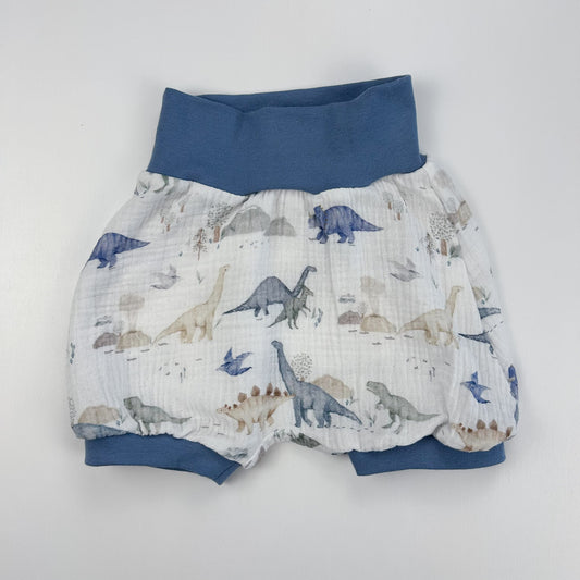 Dino-Welt – Luftige Musselin Shorts mit Dinosauriern