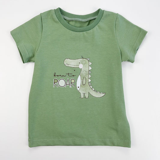 Dinosaurier – Kinder-Shirt mit Dino-Print „Born to Roar“